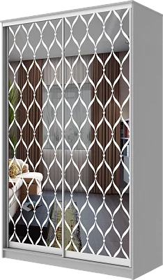 картинка Шкаф-купе 2-х дверный с пескоструйным рисунком Сетка 2200 1200 420 от магазина КУПИ КУПЕ